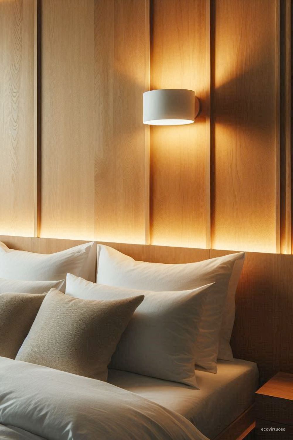 wall-mounted light over the bed