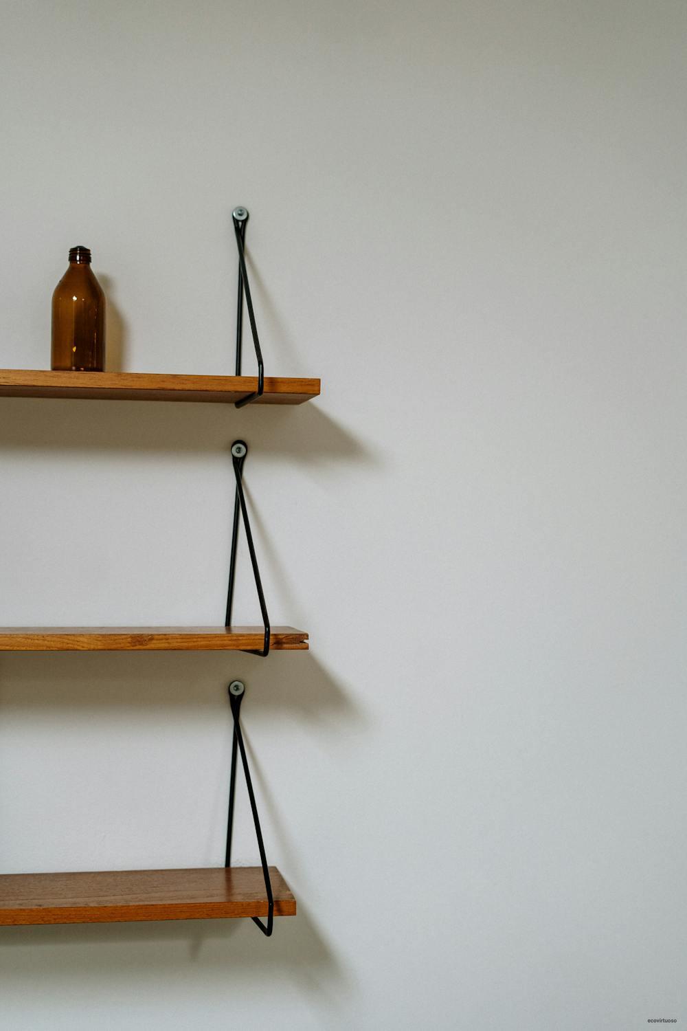 Brown Wooden Wall Mounted Rack